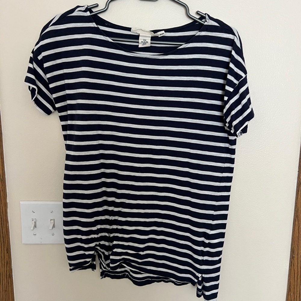 Navy and White Striped Tee